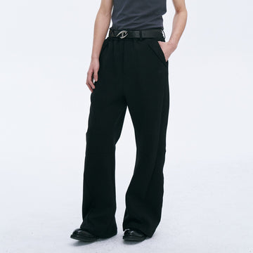 CATSSTAC Paneled Scuba Knit Straight-Leg Sweatpants-Pants-M-Black-Free Shipping Leatheretro