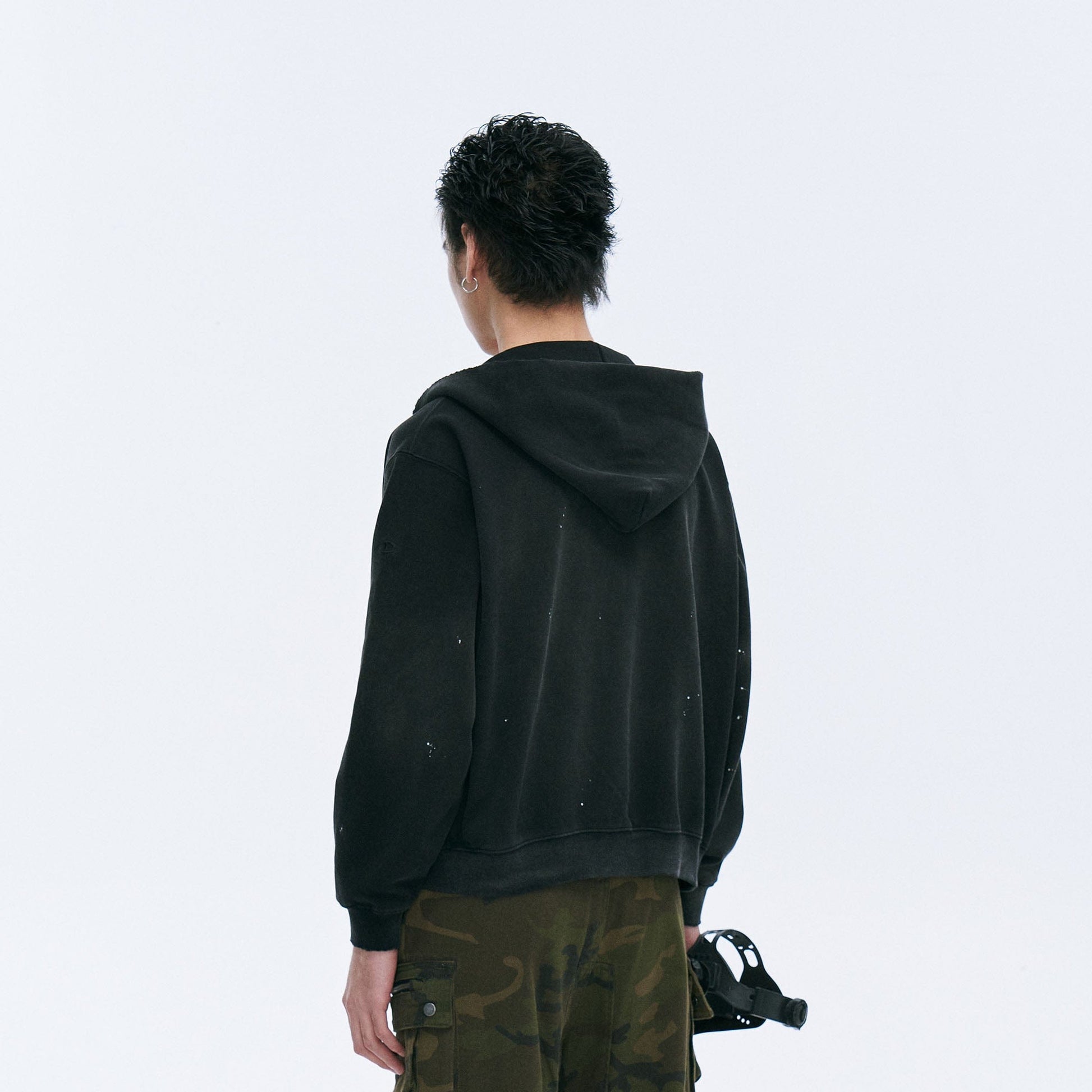 CATSSTAC Rugged Wash Zip Hoodie-Jacket-M-Gray-Free Shipping Leatheretro