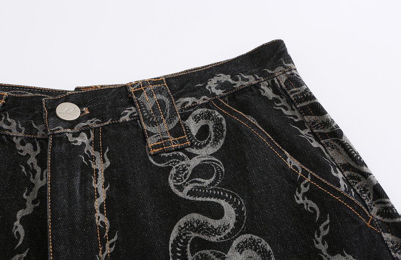 CYCYCY Serpentine Strap Buckled Flared Jeans-Jeans-XS (Preorder) / 28"-Free Shipping Leatheretro