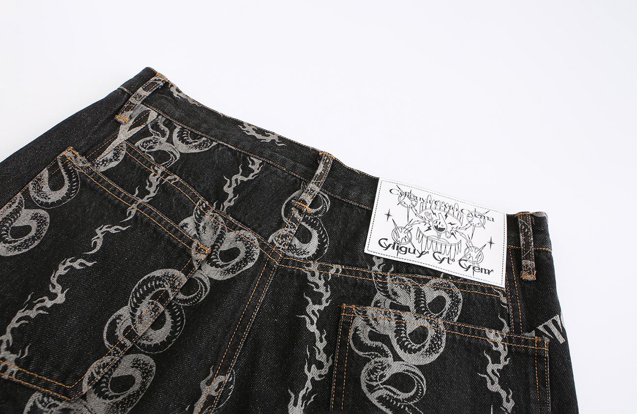 CYCYCY Serpentine Strap Buckled Flared Jeans-Jeans-XS (Preorder) / 28"-Free Shipping Leatheretro