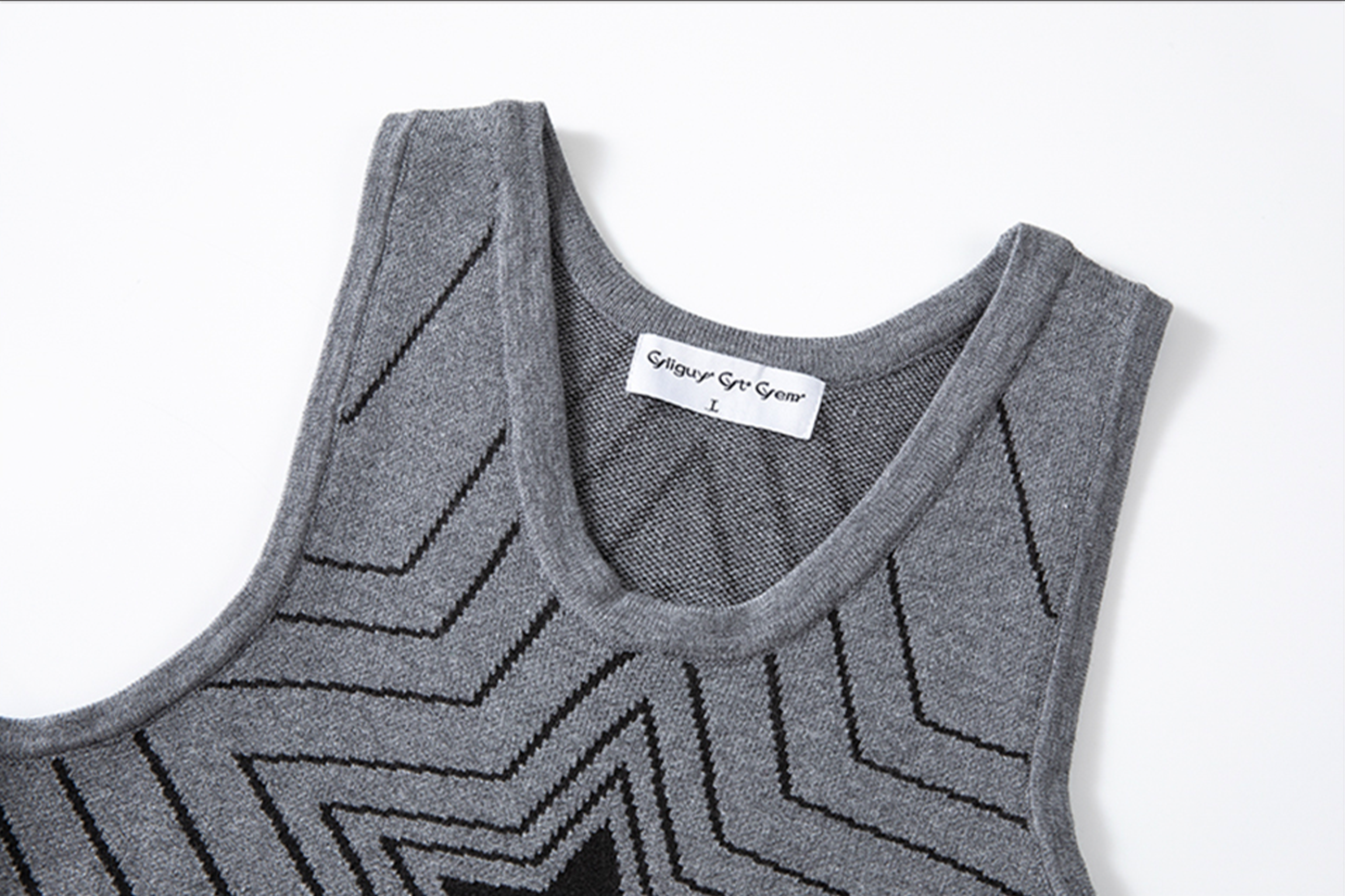 CYCYCY Retro Star Intarsia Knit Vest-Vest-S-Gray-Free Shipping Leatheretro