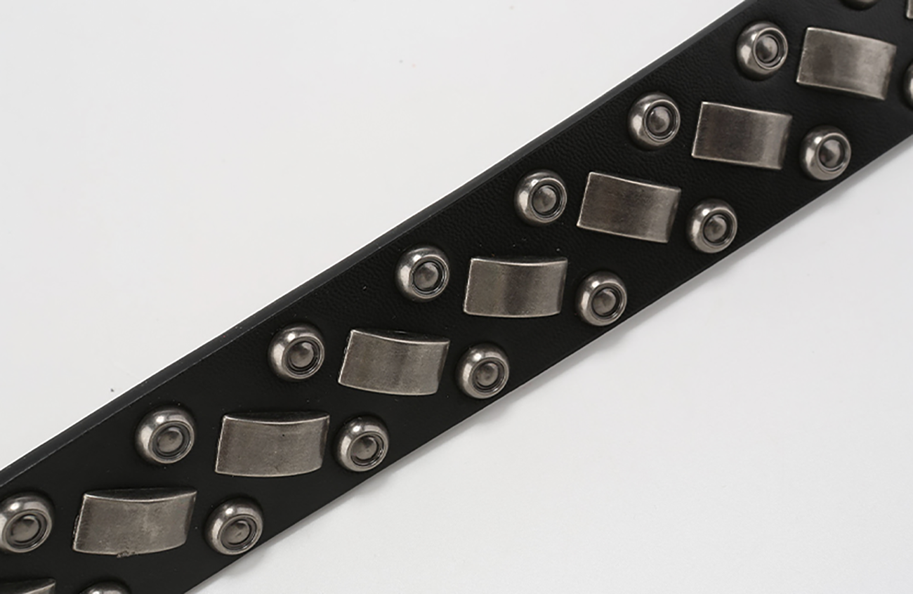 CYCYCY Studded Filigree Leather Belt-Accessories-One Size-Cross-Free Shipping Leatheretro