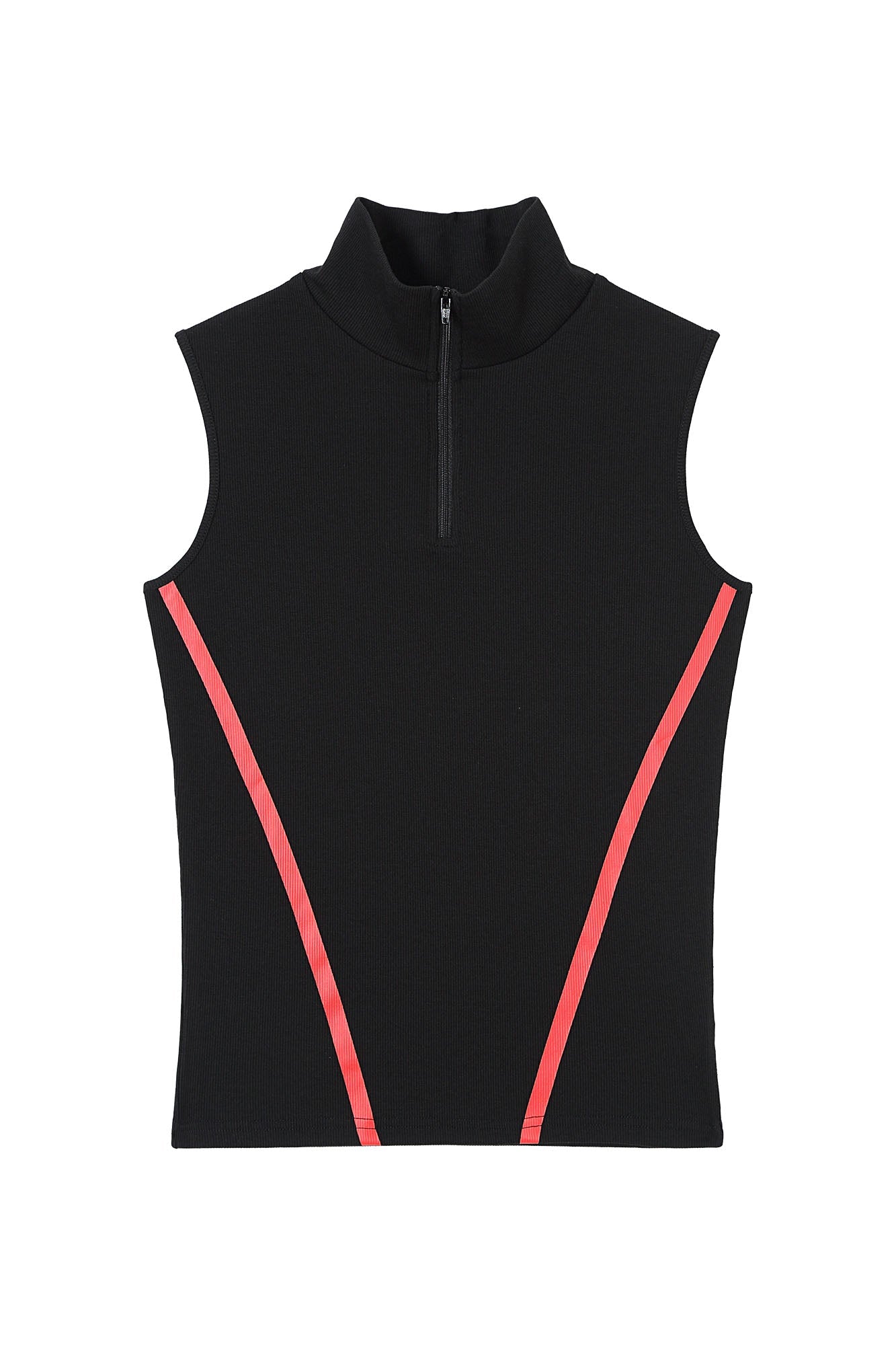 CLP Contrast Striped Half-Zip Slim Vest-Vest-S-Free Shipping Leatheretro