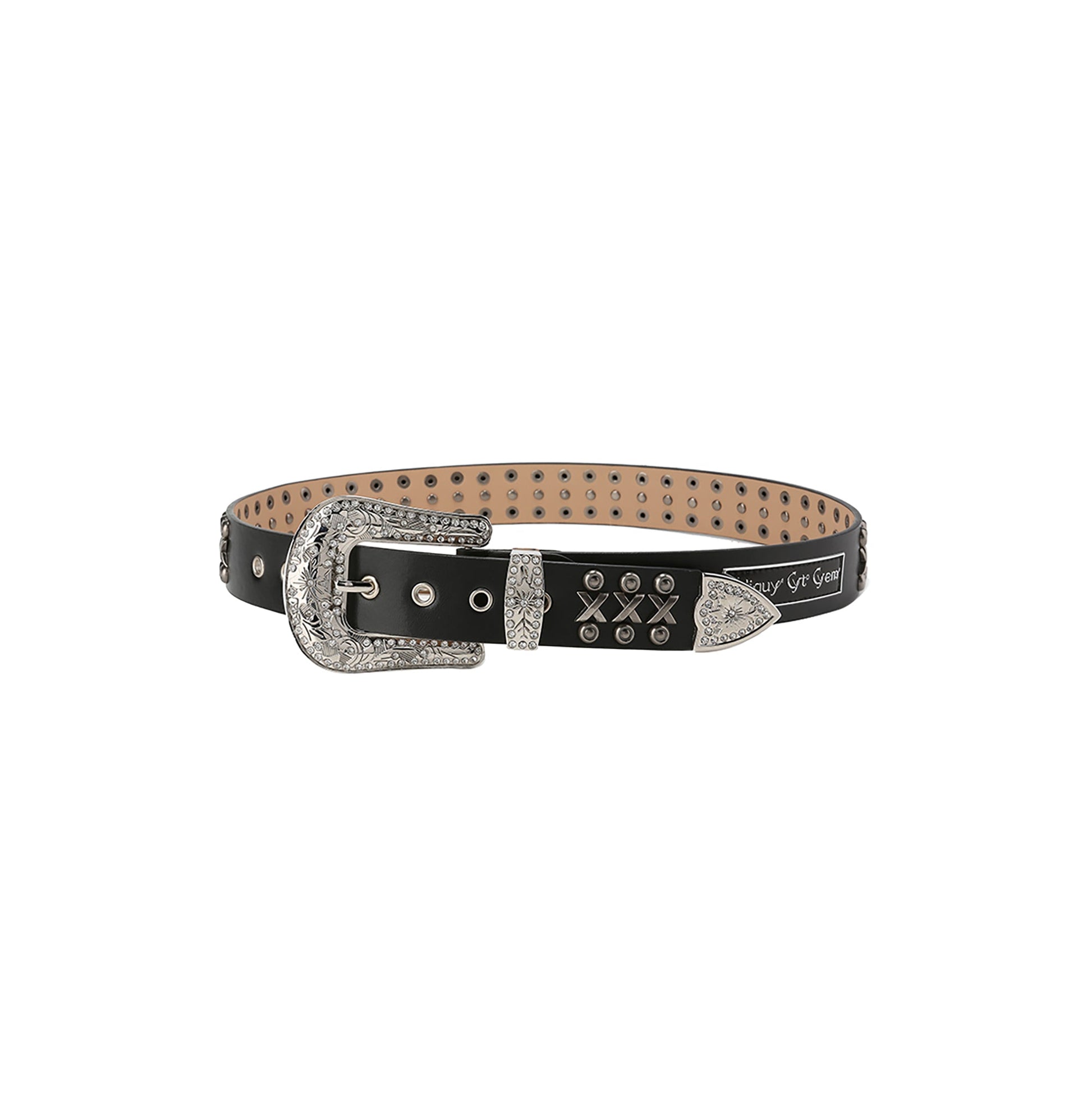 CYCYCY Studded Filigree Leather Belt-Accessories-One Size-Cross-Free Shipping Leatheretro