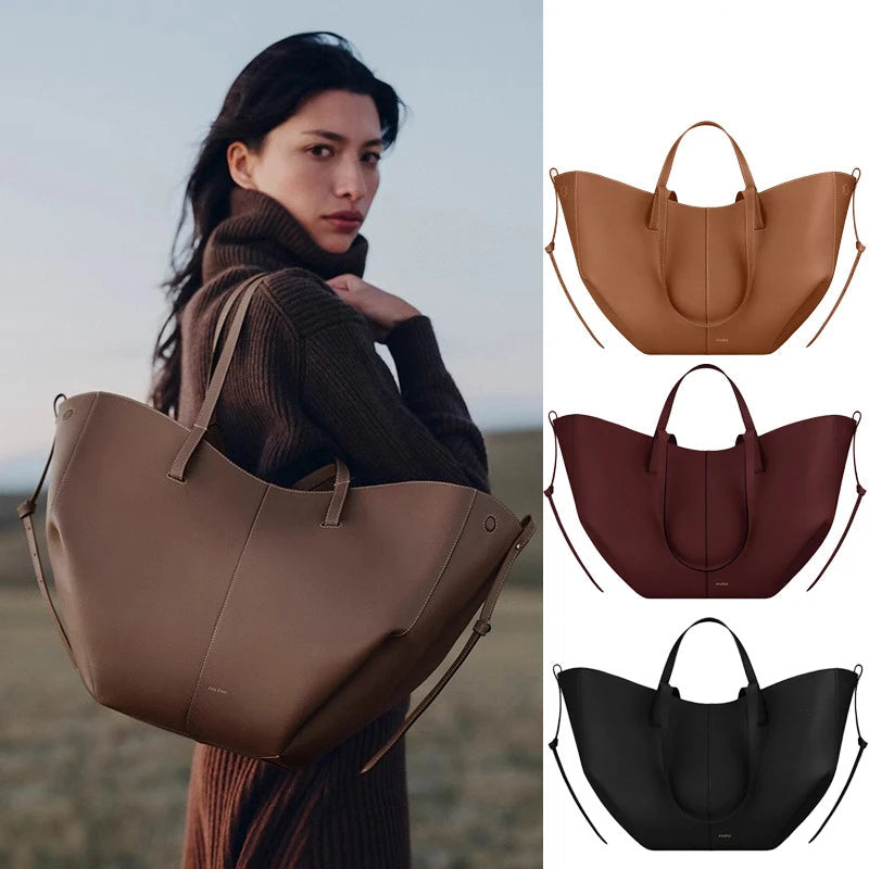 Classic Elegant Wing Tote Bag-Tote Bag-Gray-Small-Free Shipping Leatheretro