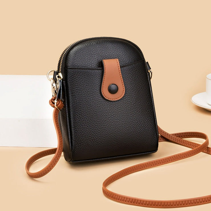 Cowhide Leather Shoulder Diagonal Bag-Clutch-Blue-Free Shipping Leatheretro
