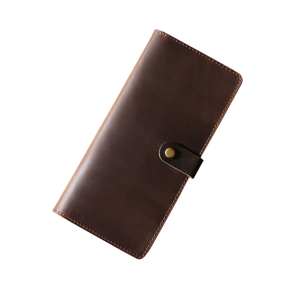Crazy Horse Cowhide Long Wallet-Wallets & Money Clips-Brown-Free Shipping Leatheretro