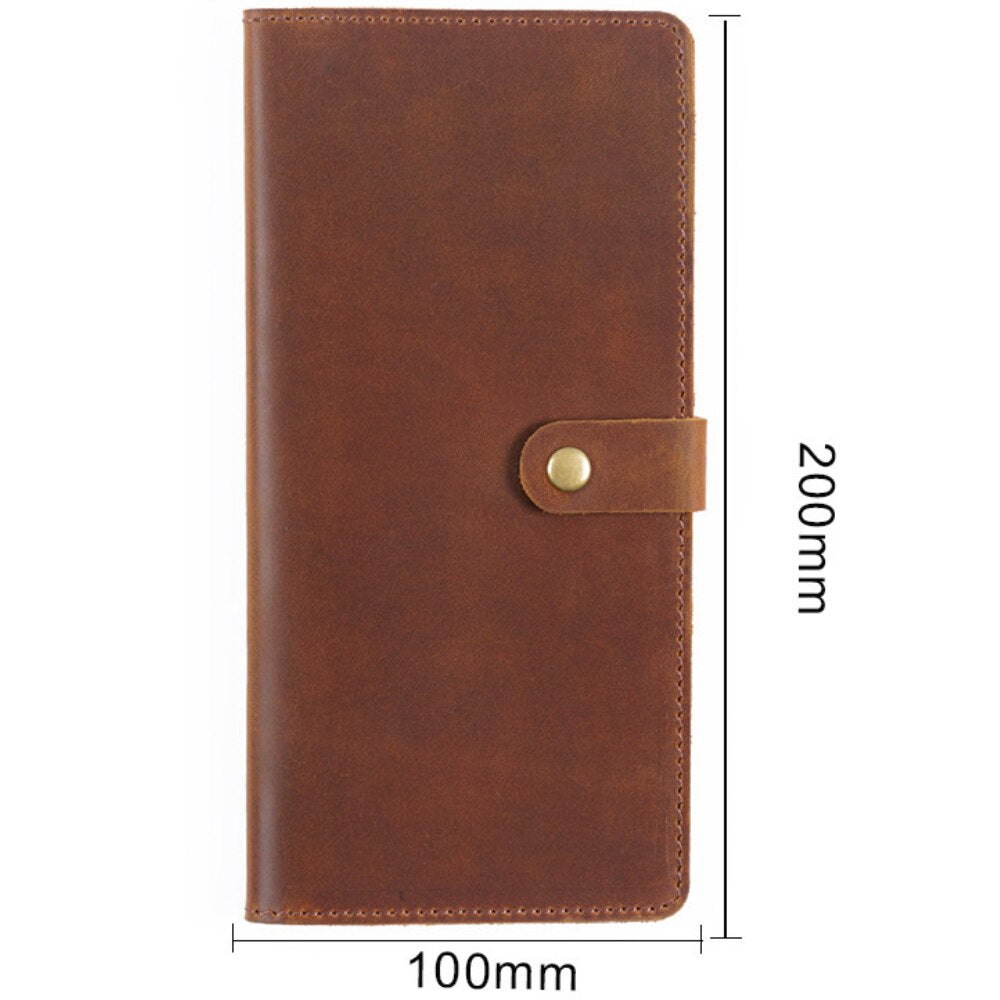 Crazy Horse Cowhide Long Wallet-Wallets & Money Clips-Brown-Free Shipping Leatheretro