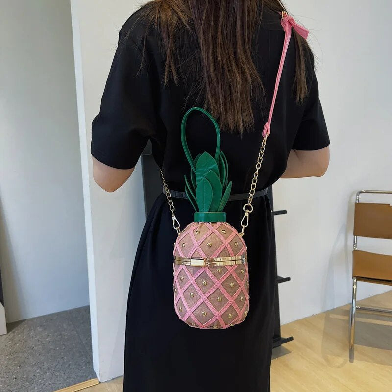 Cute Pineapple Design Shoulder Bag-Handbags-Yellow-Free Shipping Leatheretro
