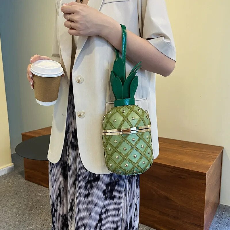Cute Pineapple Design Shoulder Bag-Handbags-Yellow-Free Shipping Leatheretro