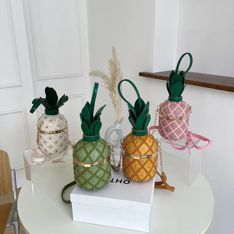 Cute Pineapple Design Shoulder Bag-Handbags-Yellow-Free Shipping Leatheretro