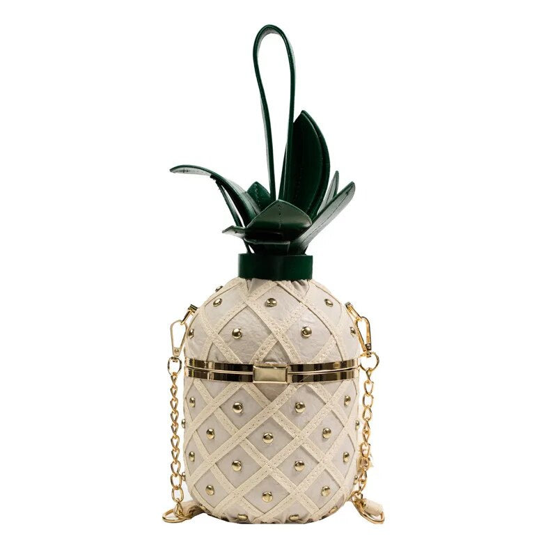 Cute Pineapple Design Shoulder Bag-Handbags-Beige-Free Shipping Leatheretro
