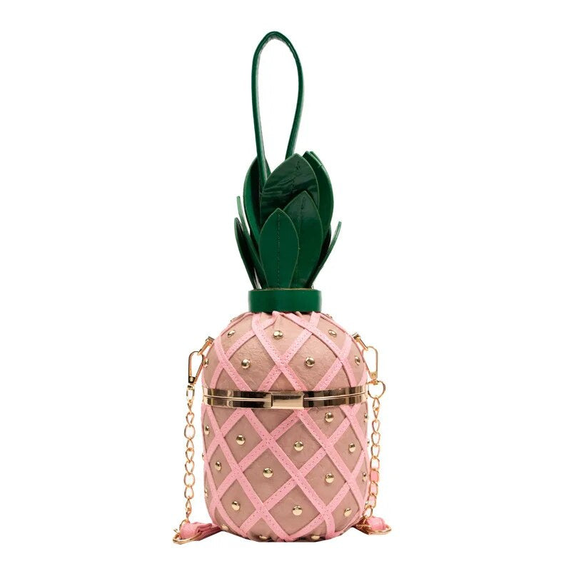Cute Pineapple Design Shoulder Bag-Handbags-Pink-Free Shipping Leatheretro