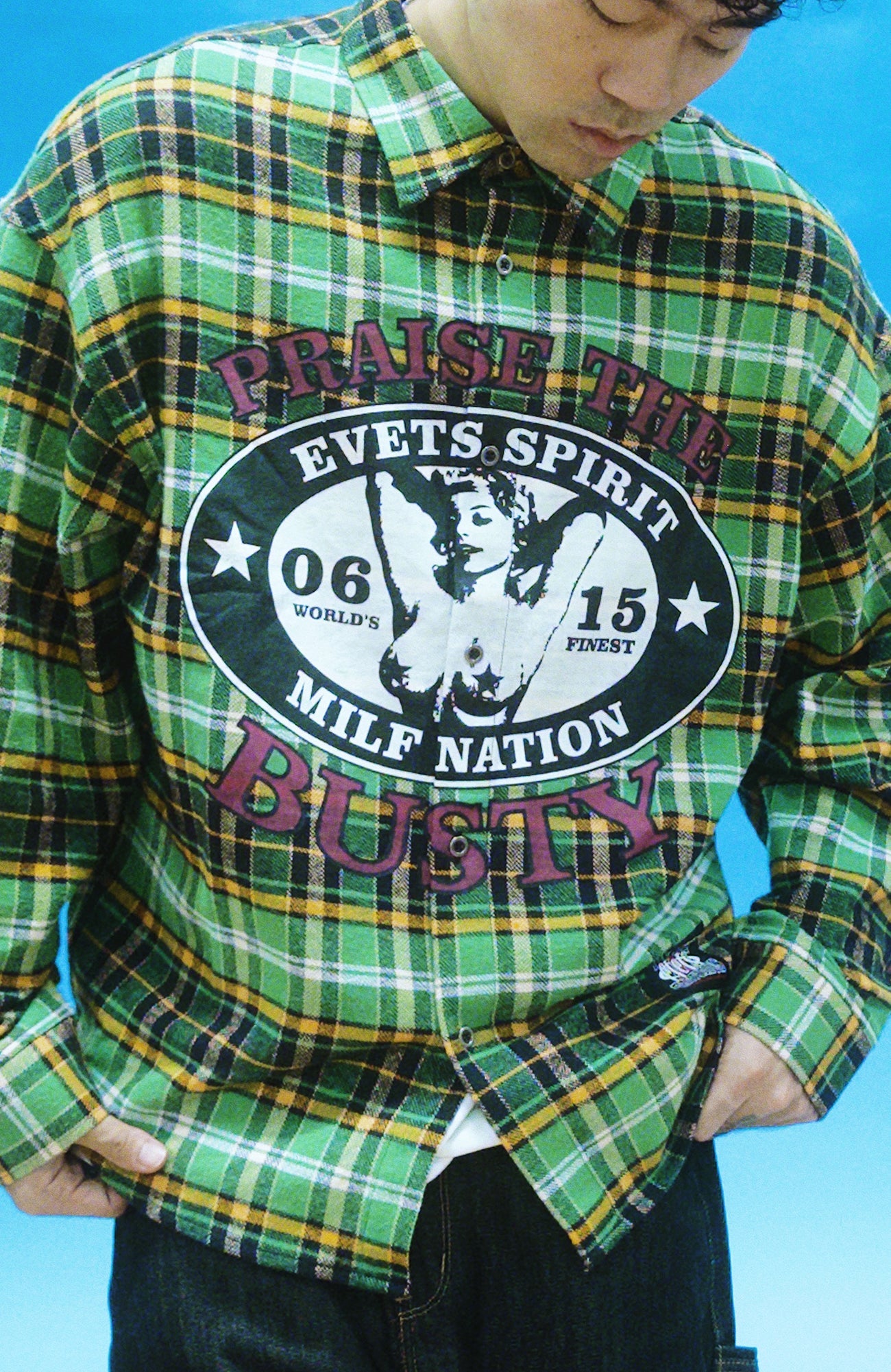 EVETS Colorblock Plaid Graphic Shirt-Shirt-S-Free Shipping Leatheretro