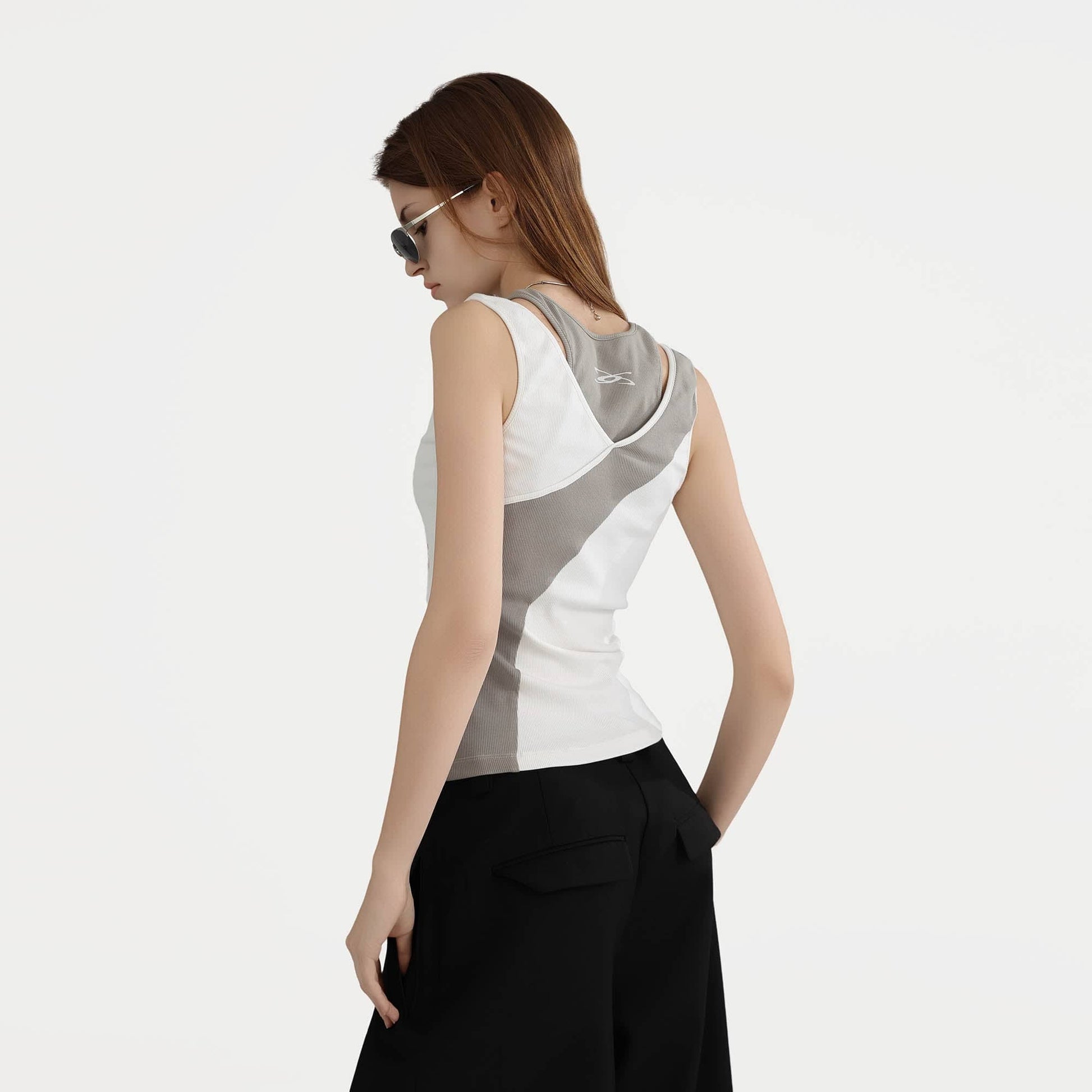 ERROR CODE ROBOT Sketch Collage Asymmetrical Layered Tank Top-Tank Top-S-Free Shipping Leatheretro