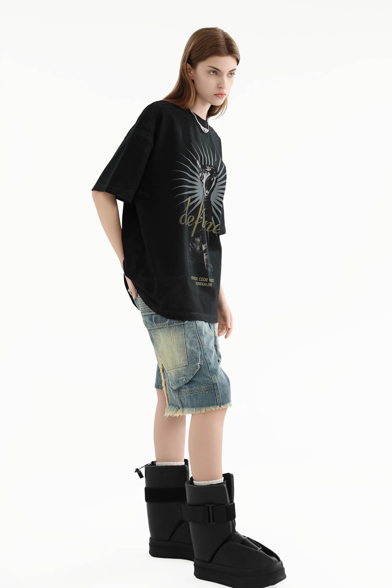 ERROR CODE ROBOT Screaming Cat Graphic Washed T-Shirt-T Shirt-S-Free Shipping Leatheretro