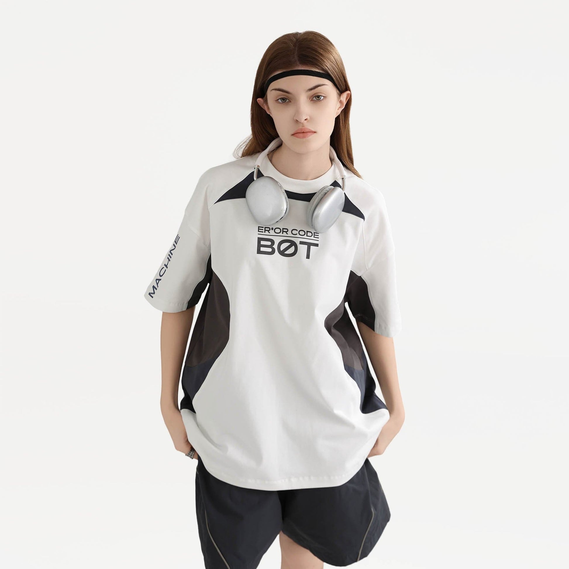 ERROR CODE ROBOT Arc Spliced Contrast T-Shirt-T Shirt-S-Free Shipping Leatheretro