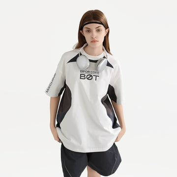 ERROR CODE ROBOT Arc Spliced Contrast T-Shirt-T Shirt-S-Free Shipping Leatheretro