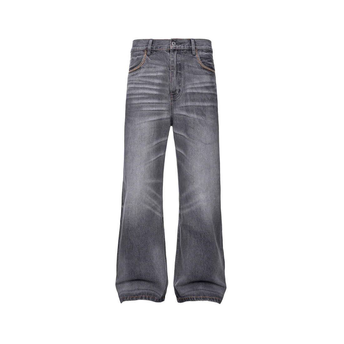 CATSSTAC Classic Whiskering Washed Jeans-Jeans-M-Gray-Free Shipping Leatheretro