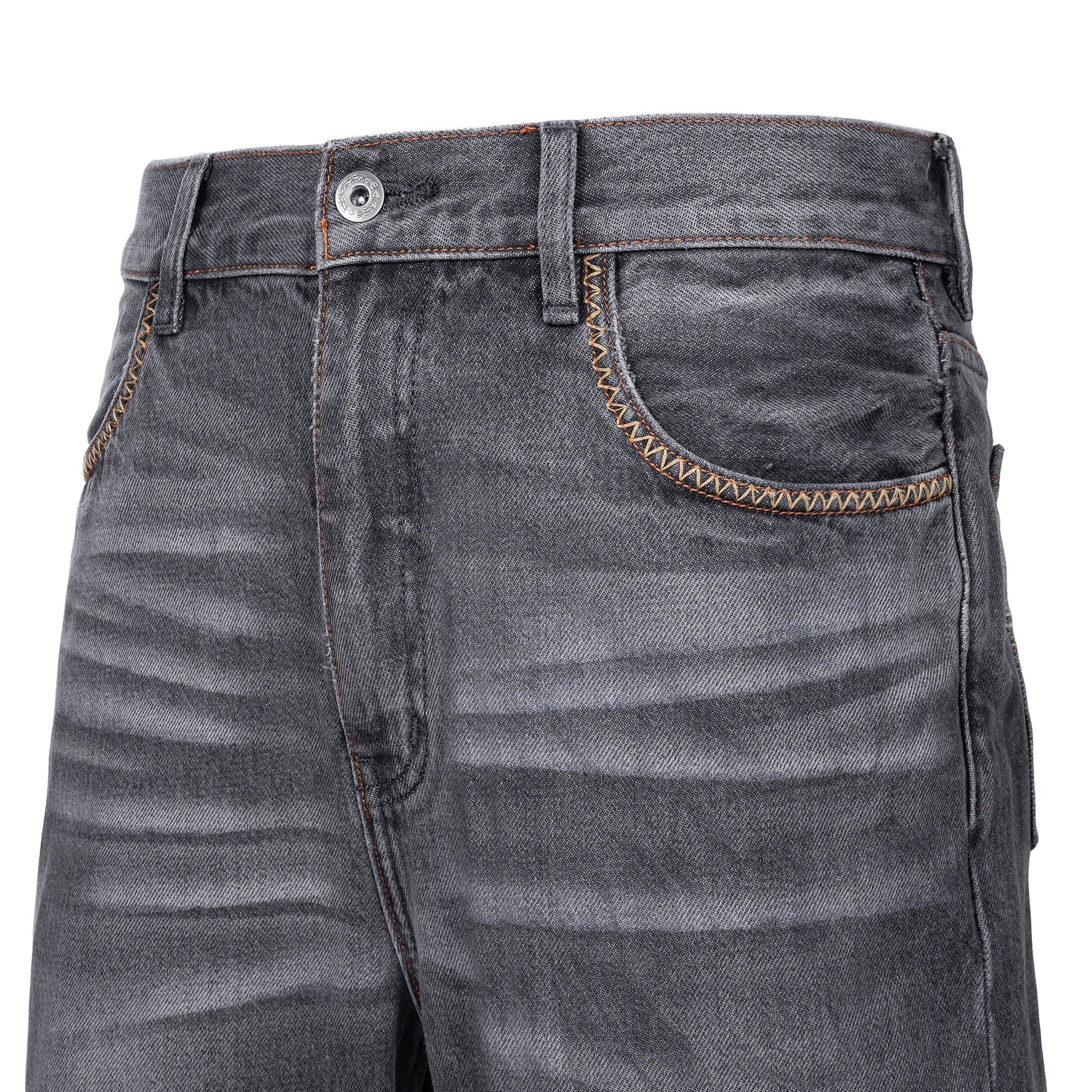 CATSSTAC Classic Whiskering Washed Jeans-Jeans-M-Gray-Free Shipping Leatheretro
