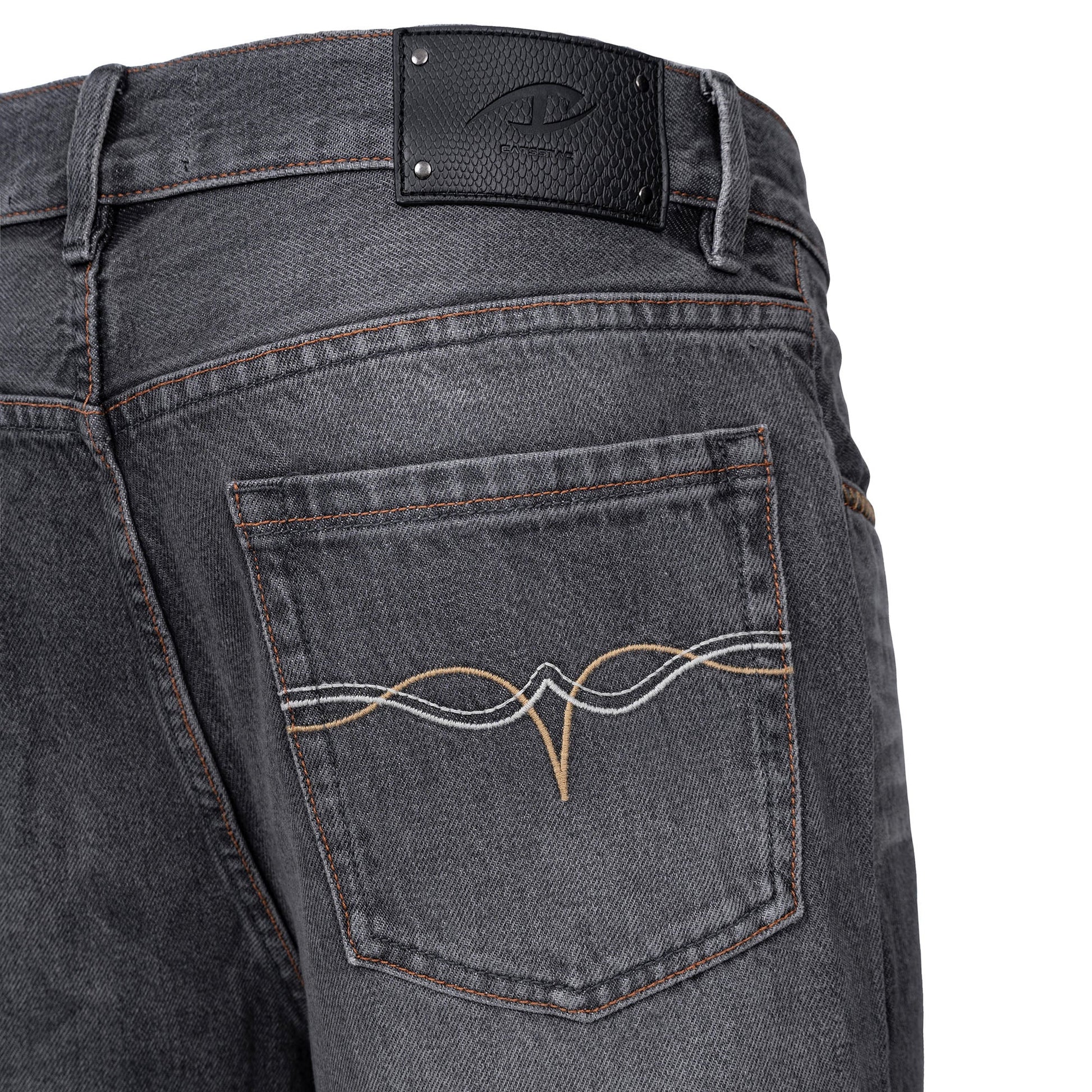 CATSSTAC Classic Whiskering Washed Jeans-Jeans-M-Gray-Free Shipping Leatheretro