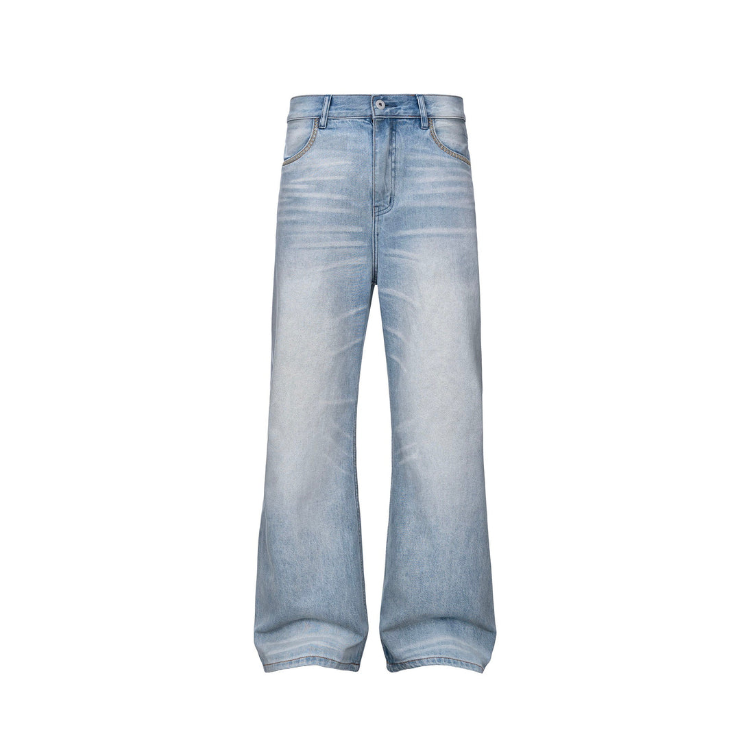 CATSSTAC Classic Whiskering Washed Jeans-Jeans-M-Gray-Free Shipping Leatheretro