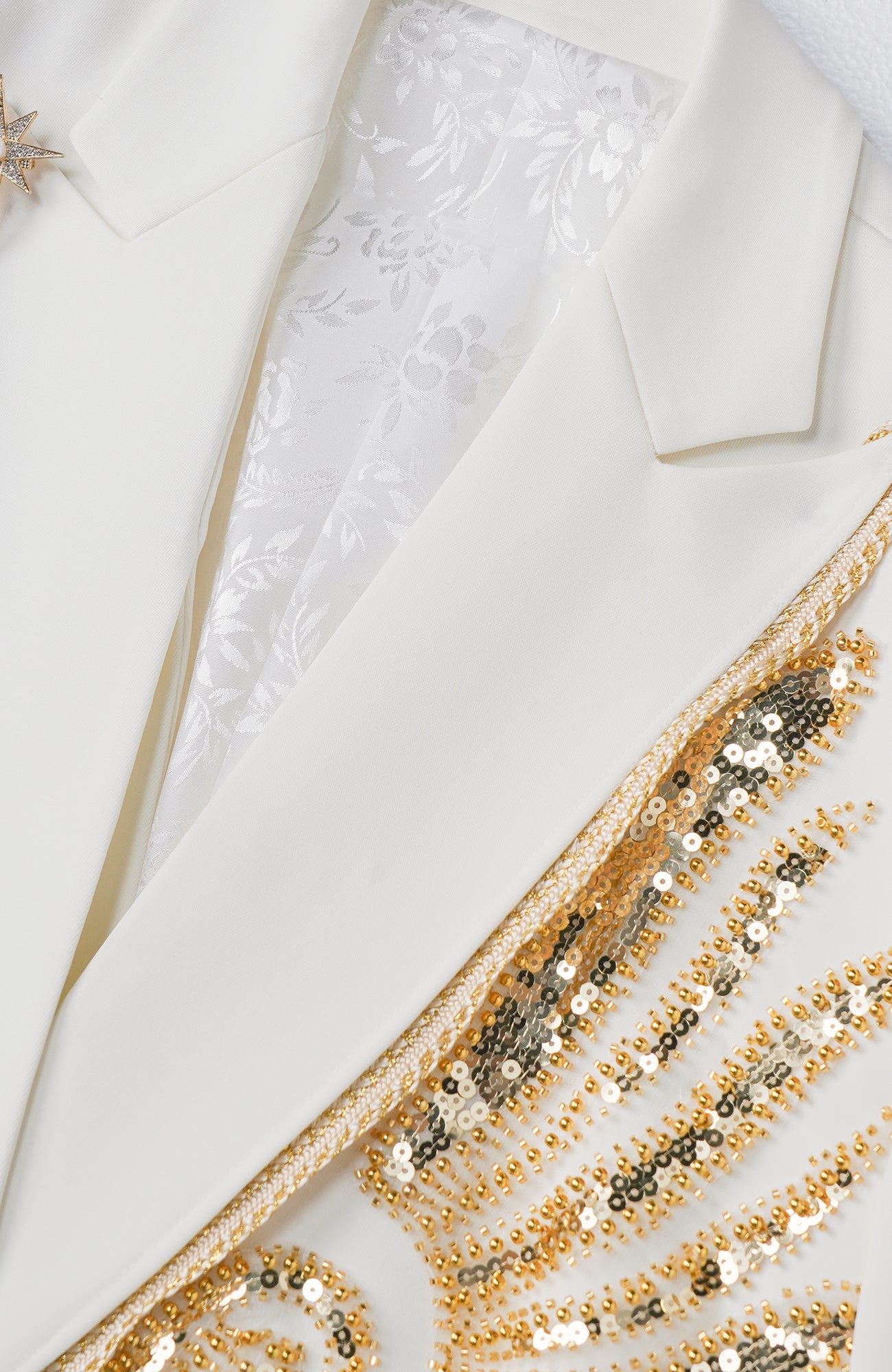 SHANG JIE Phoenix Embroidered Lace-Trim Blazer-Jacket-M (Preorder)-Free Shipping Leatheretro