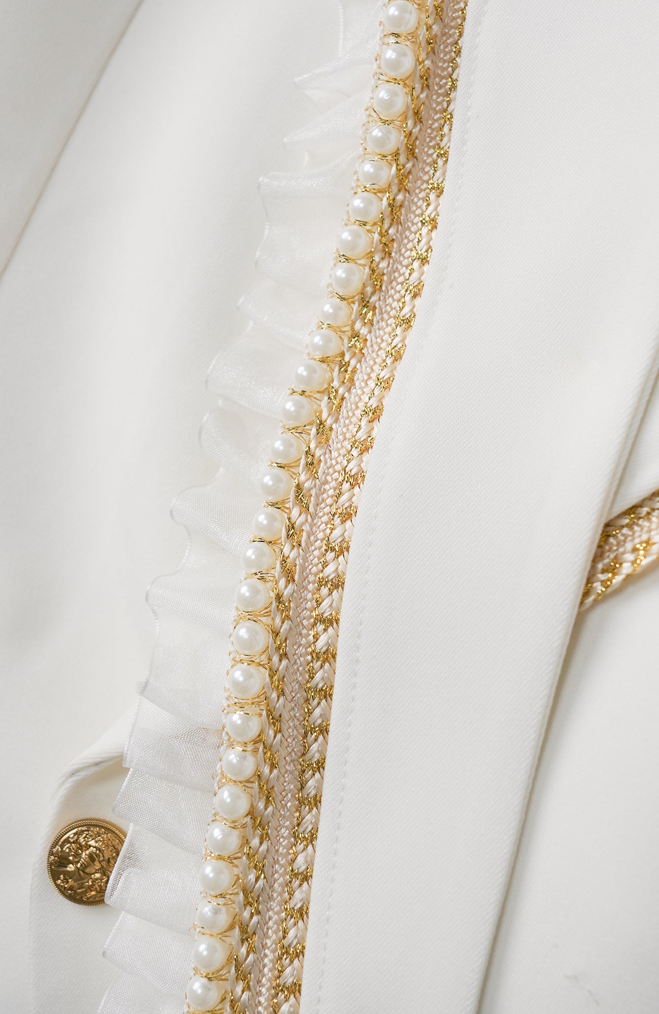 SHANG JIE Phoenix Embroidered Lace-Trim Blazer-Jacket-M (Preorder)-Free Shipping Leatheretro