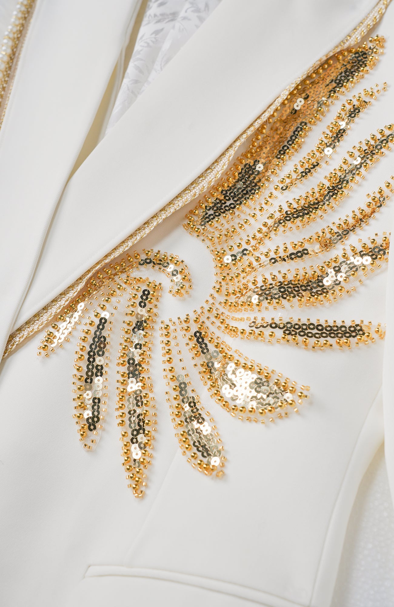 SHANG JIE Phoenix Embroidered Lace-Trim Blazer-Jacket-M (Preorder)-Free Shipping Leatheretro