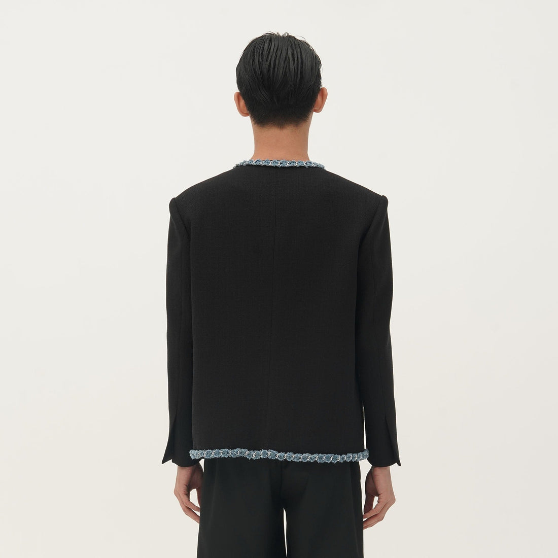 ORAL UTOPIA Tweed Trimmed Edge Jacket-Jacket-S-Free Shipping Leatheretro