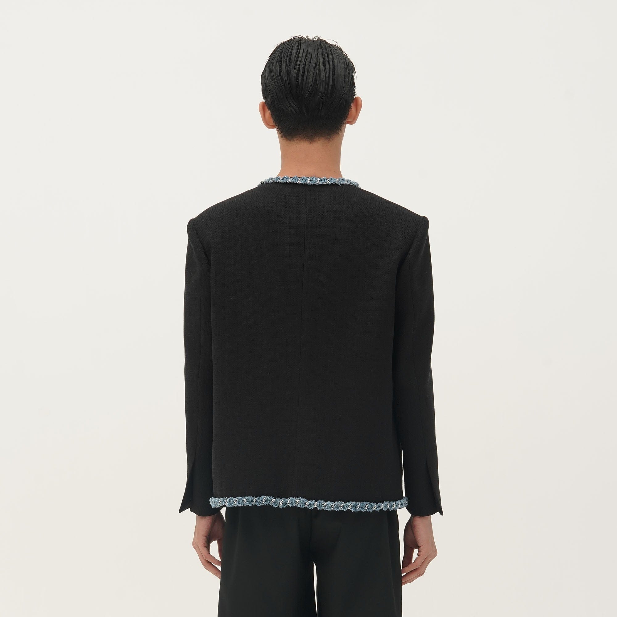 ORAL UTOPIA Tweed Trimmed Edge Jacket-Jacket-S-Free Shipping Leatheretro