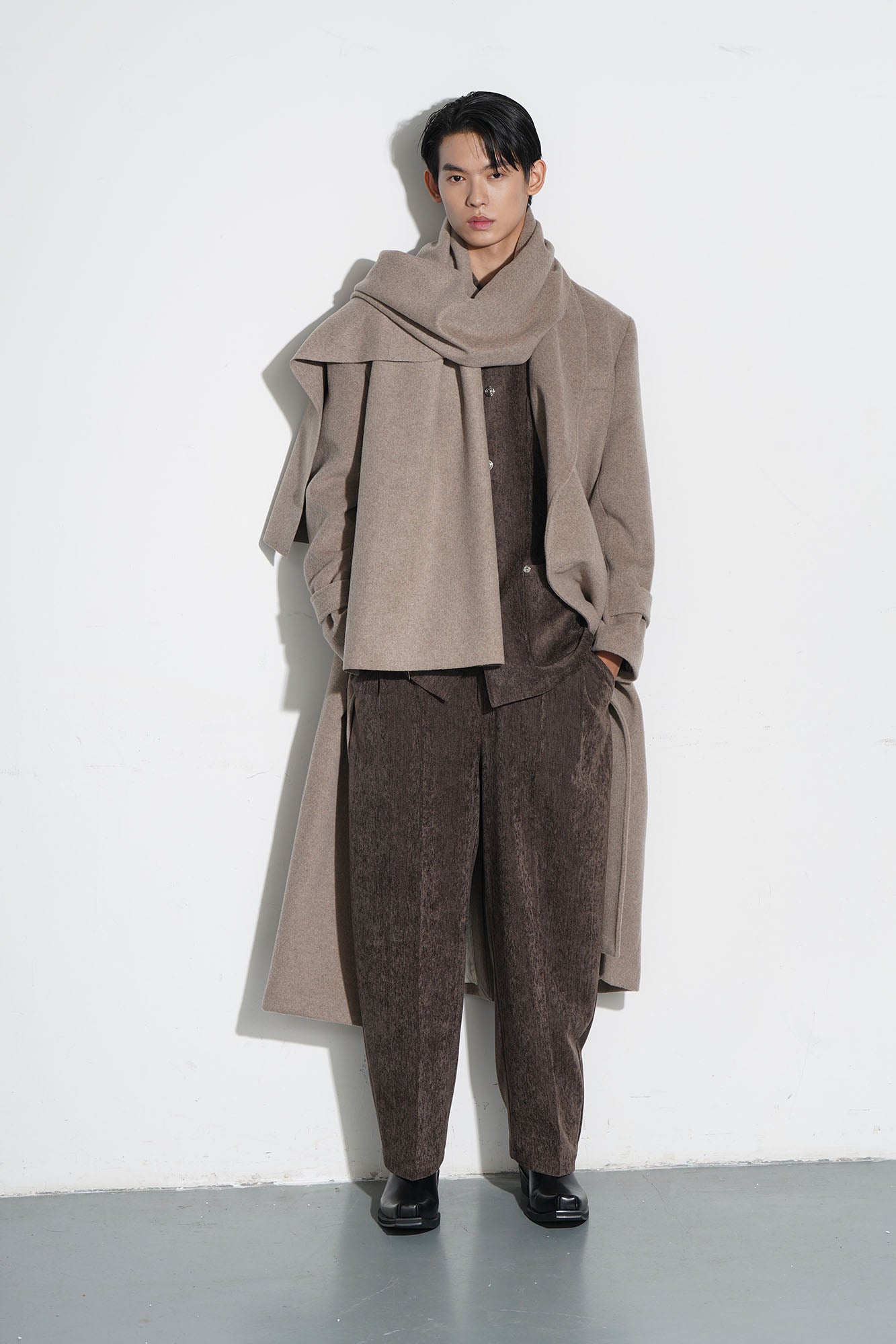 ORAL UTOPIA Wool Blended Double-Breasted Long Coat-Jacket-S-Khaiki-Free Shipping Leatheretro