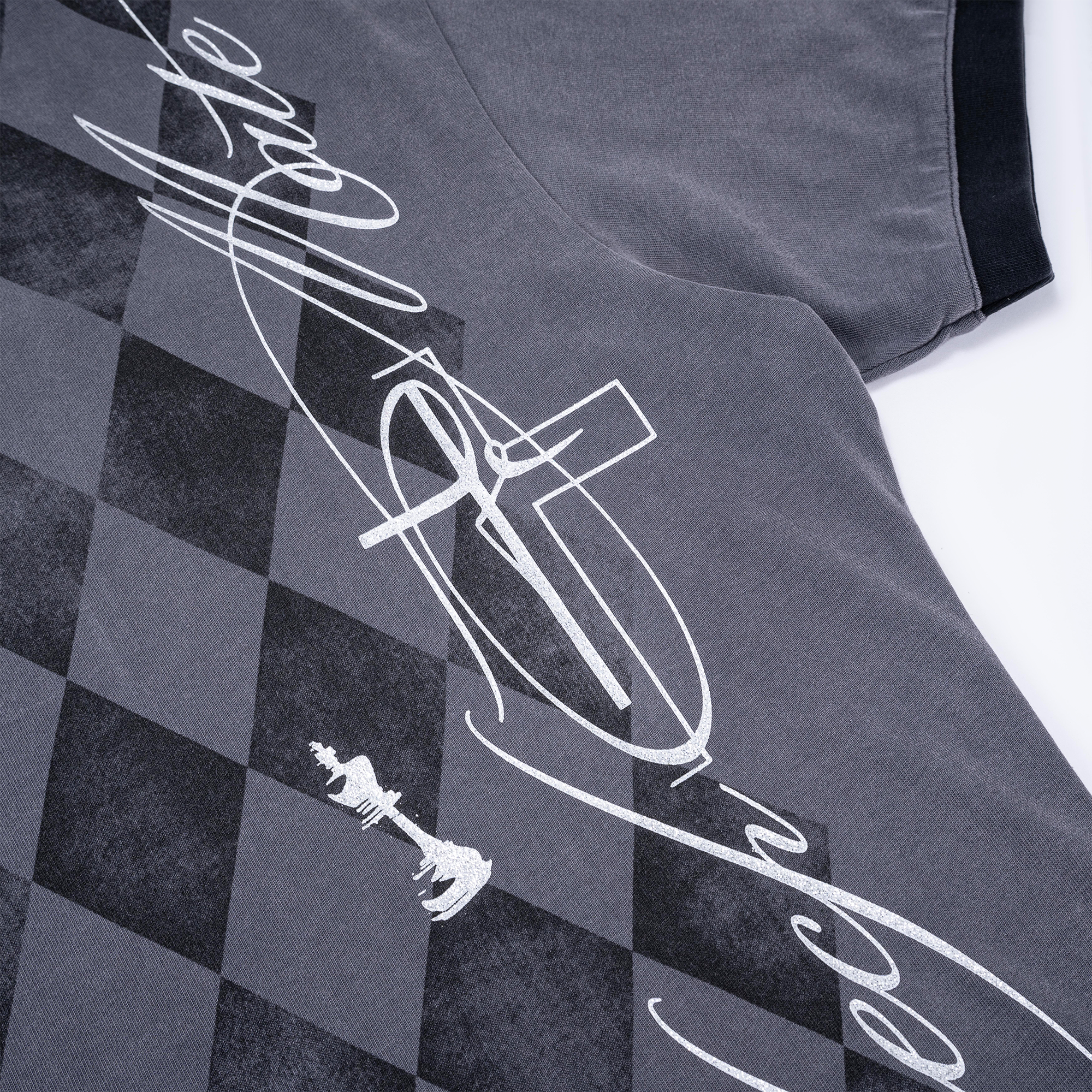 ESAIAS Washed Argyle Graphic T-Shirt-T Shirt-S-Free Shipping Leatheretro