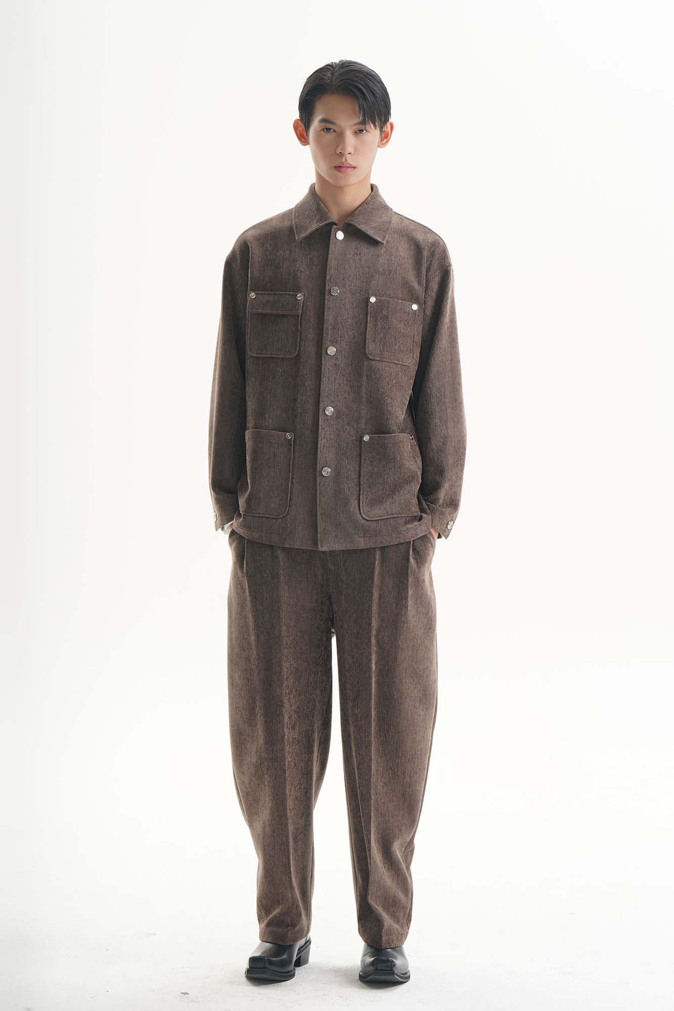 ORAL UTOPIA Snap-Button Multi-Pocket Utility Shirt-Shirt-S-Free Shipping Leatheretro