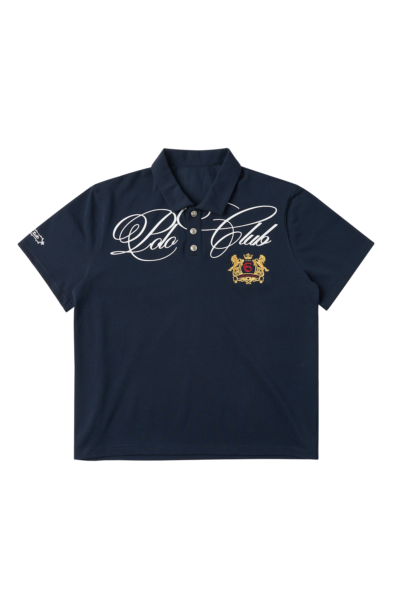SAVAGEGROWTHWORLD Retro Crest Graphic Polo Tee-T Shirt-S-Free Shipping Leatheretro