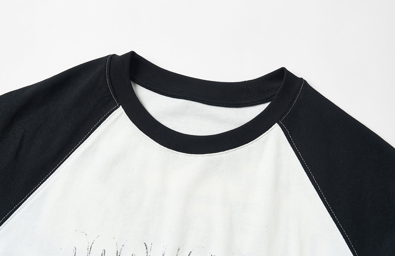 SAVAGEGROWTHWORLD Washed Rockstar Raglan T-Shirt-T Shirt-S-Free Shipping Leatheretro