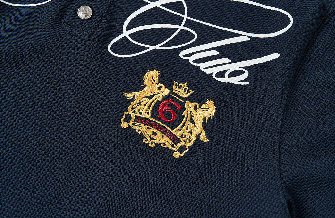 SAVAGEGROWTHWORLD Retro Crest Graphic Polo Tee-T Shirt-S-Free Shipping Leatheretro