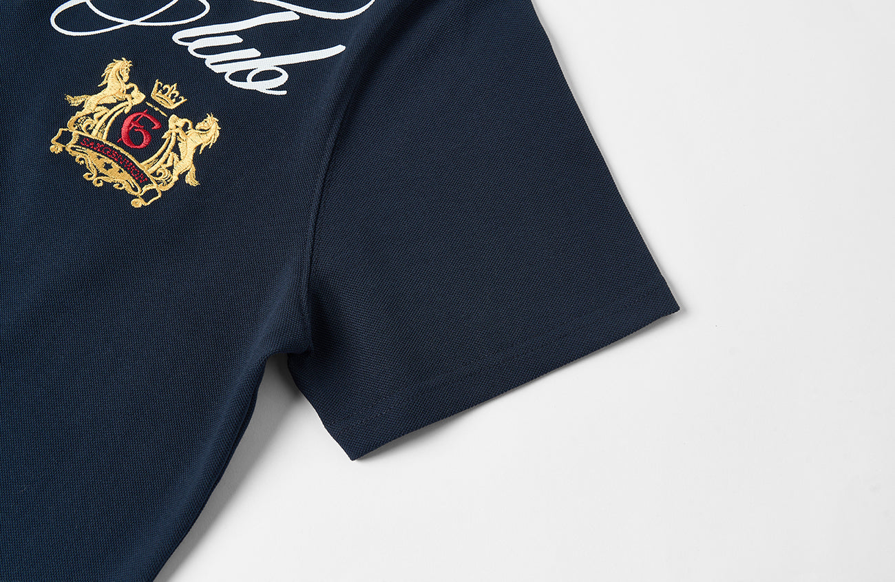 SAVAGEGROWTHWORLD Retro Crest Graphic Polo Tee-T Shirt-S-Free Shipping Leatheretro