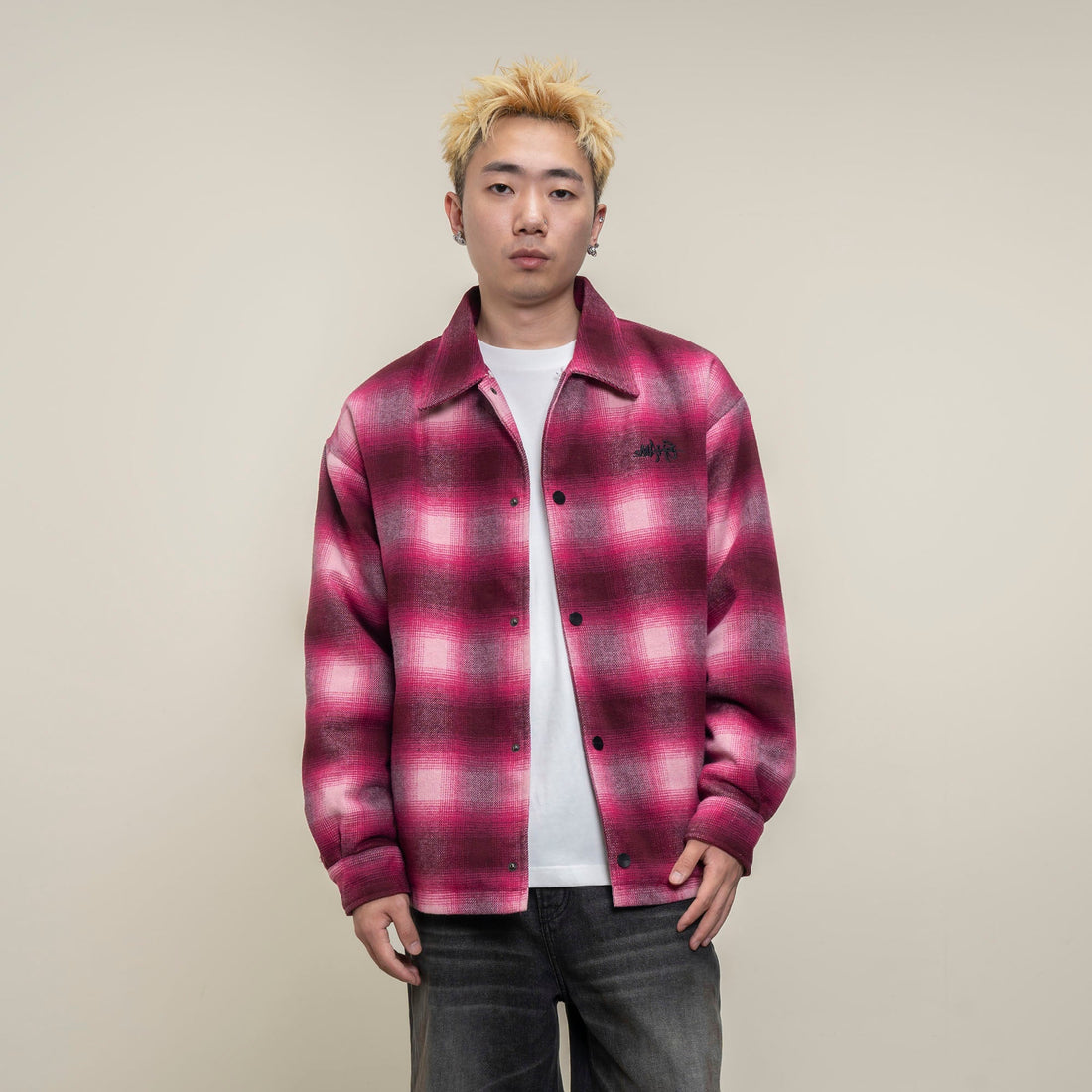 MAKEMORE Detachable Faux Fur Collar Plaid Jacket-Jacket-S-Free Shipping Leatheretro