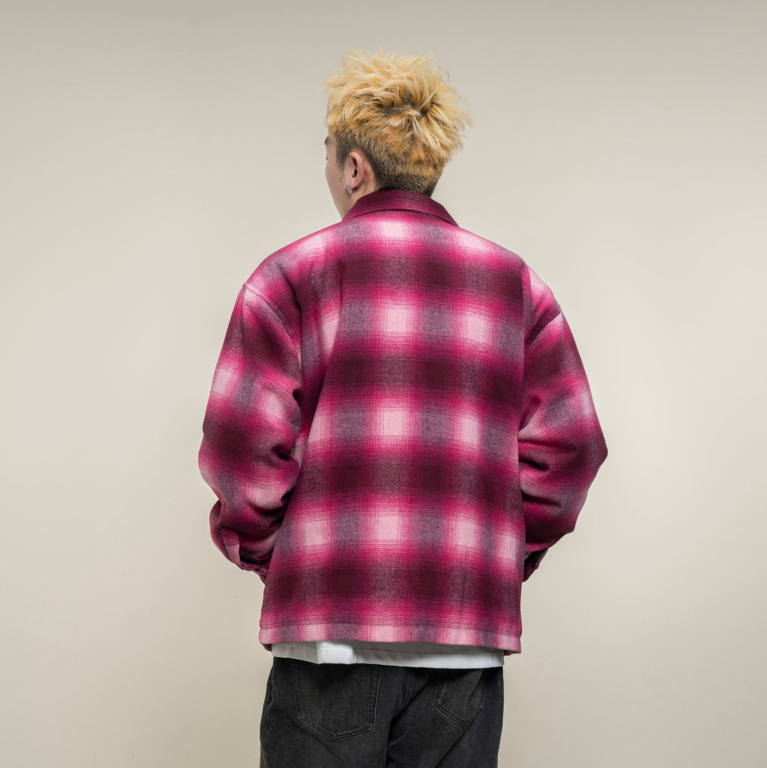 MAKEMORE Detachable Faux Fur Collar Plaid Jacket-Jacket-S-Free Shipping Leatheretro