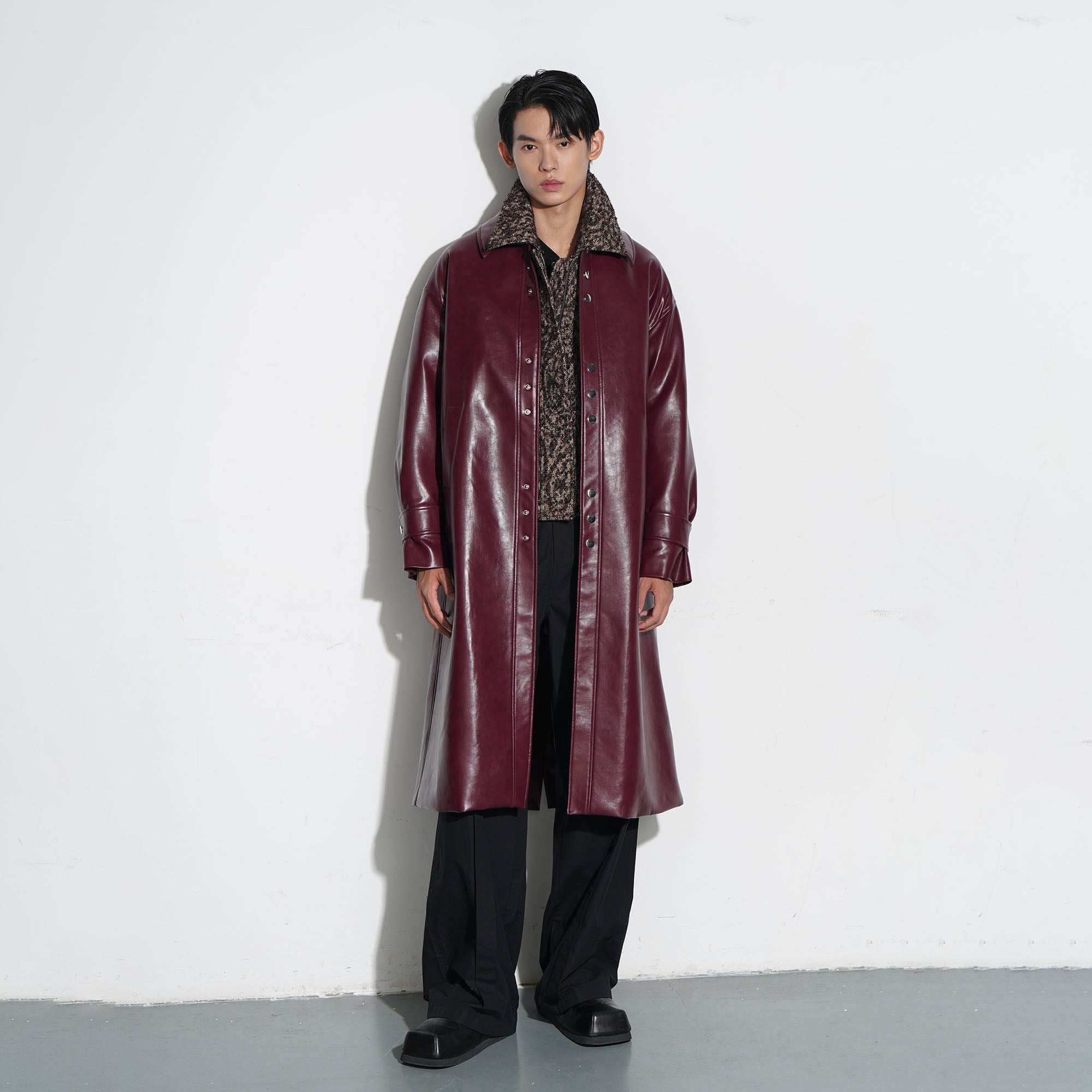 ORAL UTOPIA Glossy PU Coat Ancora Red-Jacket-S-Free Shipping Leatheretro