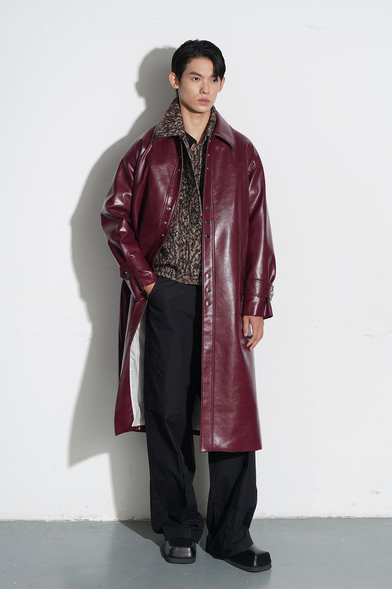 ORAL UTOPIA Glossy PU Coat Ancora Red-Jacket-S-Free Shipping Leatheretro