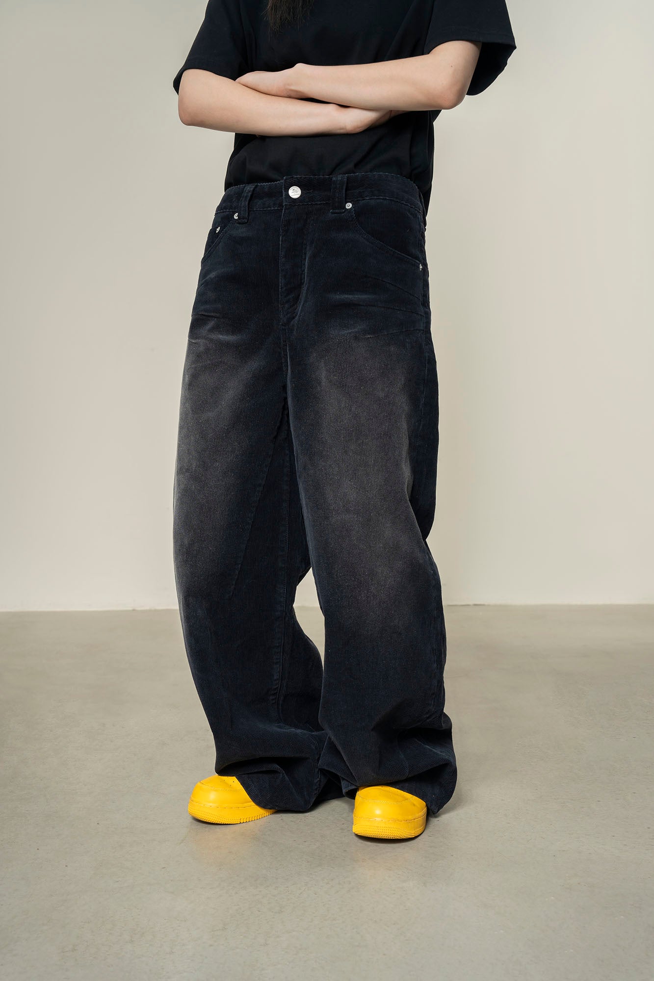 MAKEMORE Washed Oversized Corduroy Pants-Pants-S-Free Shipping Leatheretro
