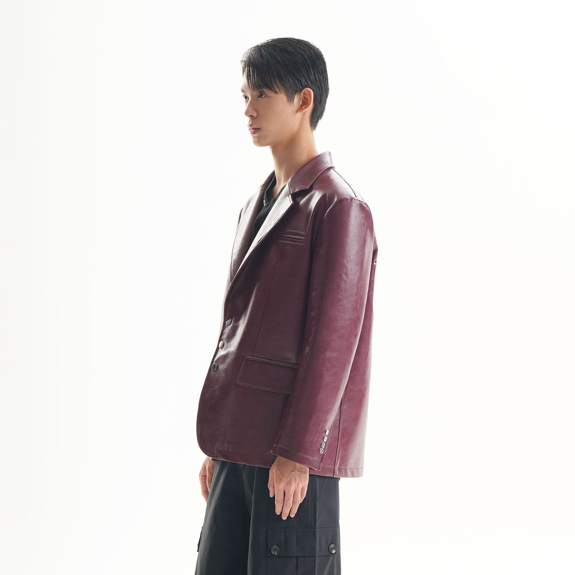 ORAL UTOPIA Glossy PU Blazer Ancora Red-Jacket-S-Free Shipping Leatheretro