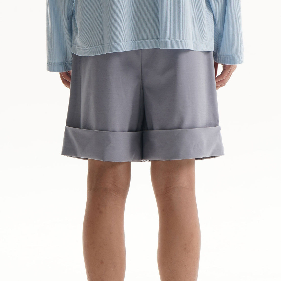 ORAL UTOPIA Essential Pleated Acetate Cuffed Shorts-Shorts-S-Free Shipping Leatheretro