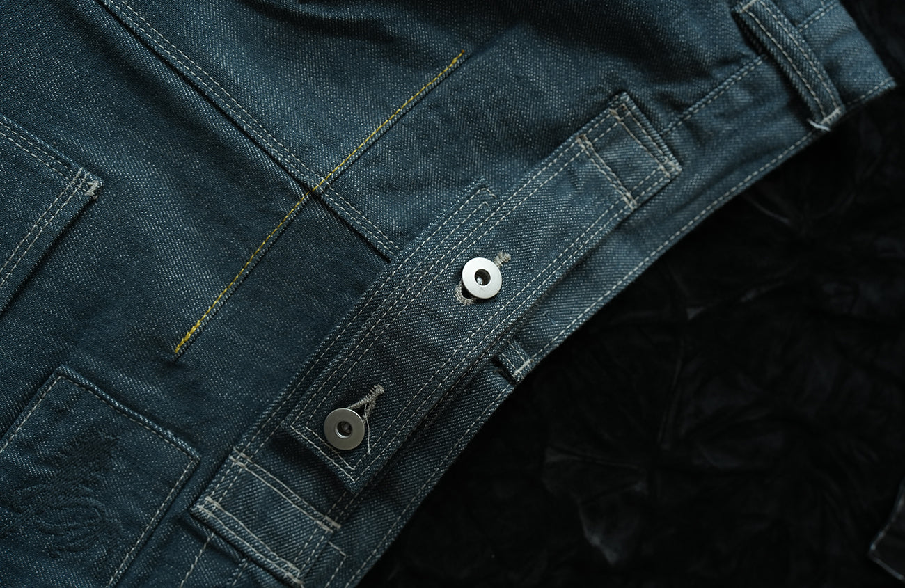 NEIGBORL Back-Buckle Washed Raw Denim Pants-Jeans-S (Preorder)-Free Shipping Leatheretro