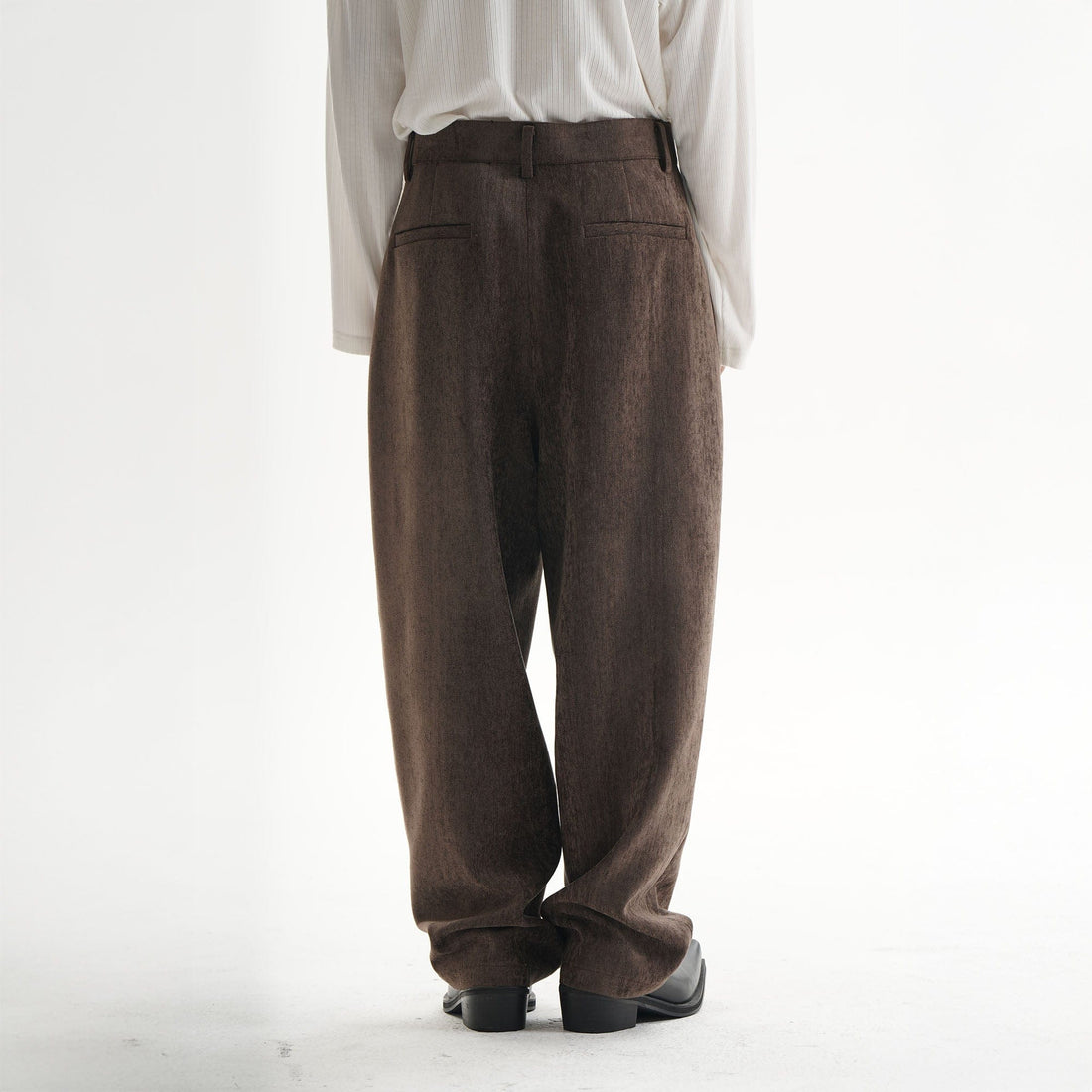 ORAL UTOPIA Pleated Oversized Tapered Pants-Pants-M-Free Shipping Leatheretro