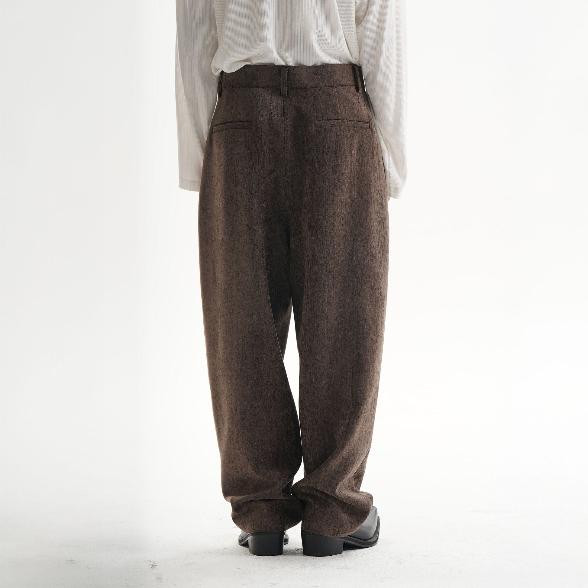 ORAL UTOPIA Pleated Oversized Tapered Pants-Pants-M-Free Shipping Leatheretro