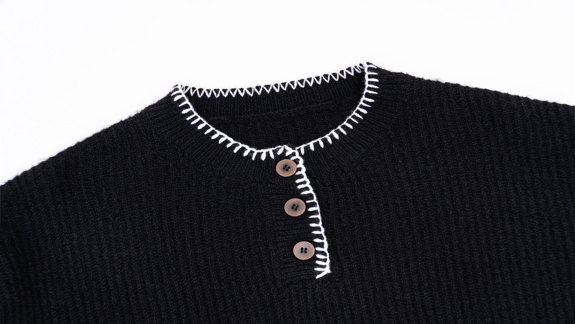 IN EXISTENCE Essential Ribbed Henley Sweater-Sweater-XS-Green-Free Shipping Leatheretro