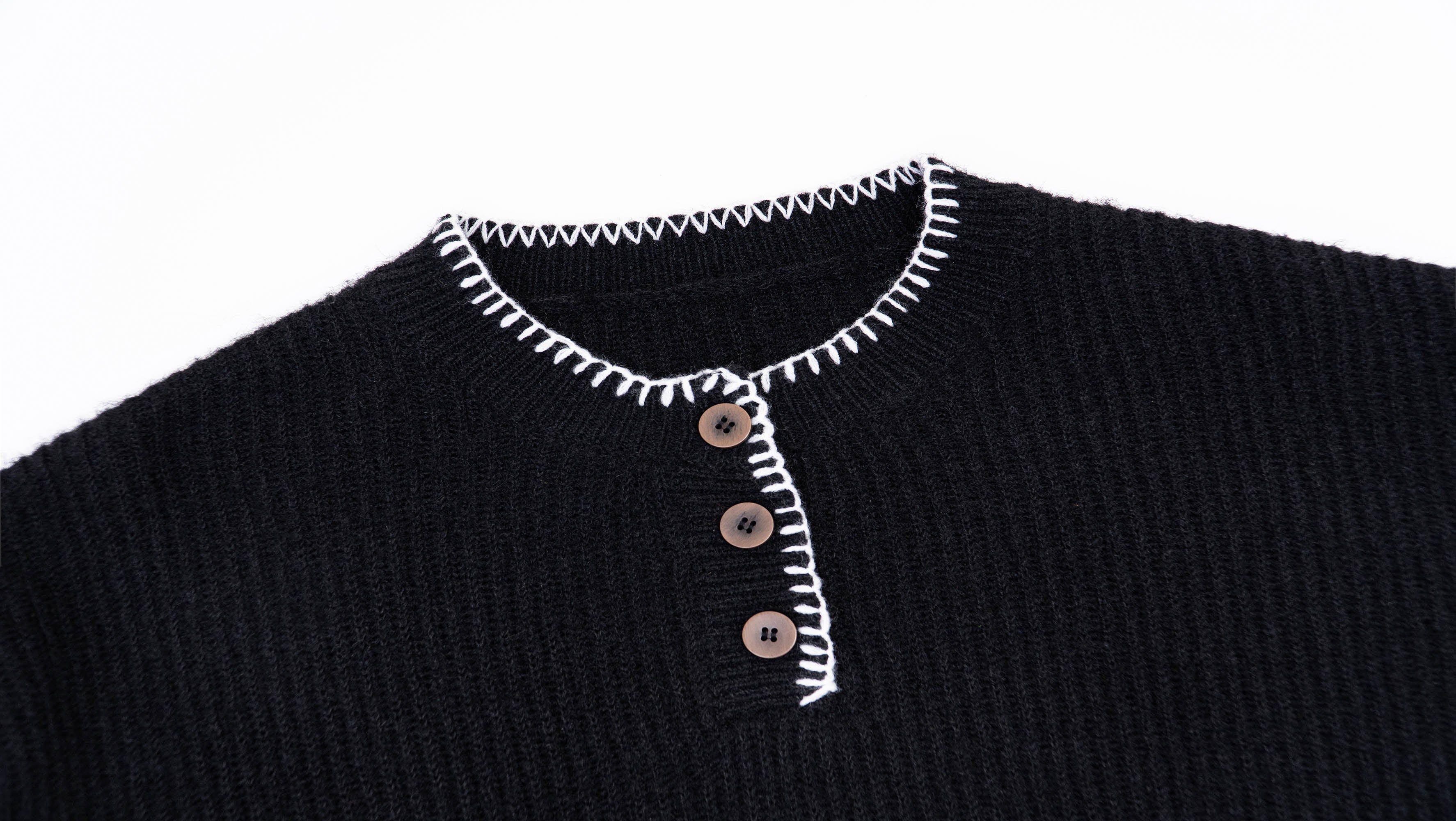 IN EXISTENCE Essential Ribbed Henley Sweater-Sweater-XS-Green-Free Shipping Leatheretro